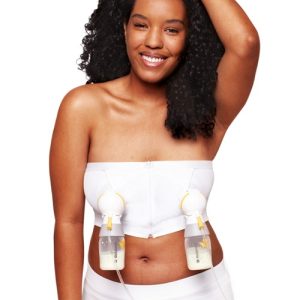 Medela Hands-free Pumping Bustier (Omni Pack), White, Medium - New